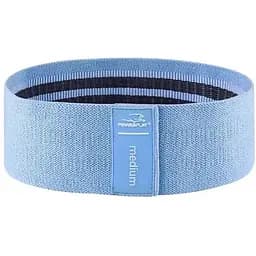 Тканинна гумка PowerPlay 4111 Hip Band M Medium для фітнесу та спорту Блакитна (d_76cm) (PP_4111_Blue_M)