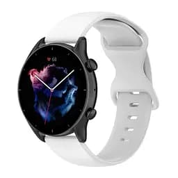 Браслет Eight для Samsung Galaxy Watch 4 - білий ширина кріплення 20мм силікон Watchbands (W40-8WB91308711) - мініатюра 5