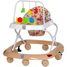 Дитячі ходунки Bambi M 0541C-13 з регульованою висотою, дугою з підвісками, музикою та світлом, бежеві