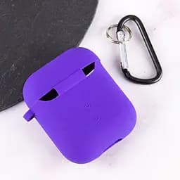 Силіконовий футляр з мікрофіброю для навушників Airpods 1/2 Фіолетовий / Ultra Violet - мініатюра 4