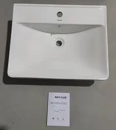 Умивальник меблевий Mixxus Premium Style-1501 600x480x190 мм з отвором під змішувач і переливом MP6498, Білий - мініатюра 3