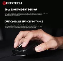 Игровая мышь Fantech UX-3 V2 HELIOS PixArt 3389, 400IPS, 50G, 1600DPI Black - мініатюра 4