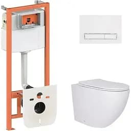 Набір Q-tap Nest 4 в 1 підвісний унітаз Robin Ultra Quiet 520x365x365 + комплект інсталяції QT13332381AW47505