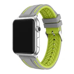 Силіконовий ремінець Primo Color Strip для Apple Watch 38 мм, 40 мм, 41 мм Grey Yellow - мініатюра 2