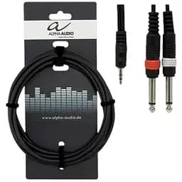 Коммутационный кабель Alpha Audio mini Jack 3.5 - 2xJack 6.3 3 м Basic 190125