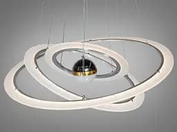 Люстра стельова LED Diasha 2328-800+600+400NEW HR 140W, з додатковим підсвічуванням, для коридору, спальні, кухні - мініатюра 3
