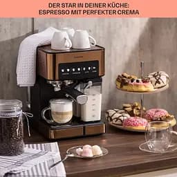 Кавоварка Klarstein Arabica Comfort 1350 W 20 бар (10041524) Бронза - мініатюра 3