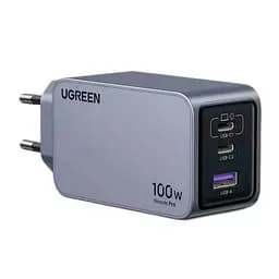 Адаптер питания зарядный блок Ugreen 100W GaN X757 (2C1A) U+2C серый