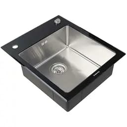 Кухонная мойка Platinum HANDMADE BLACK GLASS (SP000034803)