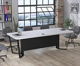 Стіл для переговорів V-240 Loft Design без розеток (Білий)