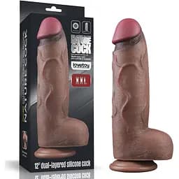 Фаллоимитатор Dual-Layered Silicone Nature Cock 12'' 31 см коричневый
