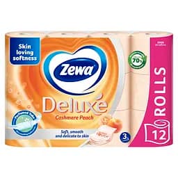 Туалетний папір Zewa Deluxe Персик тришаровий 12 рулонів - мініатюра 2