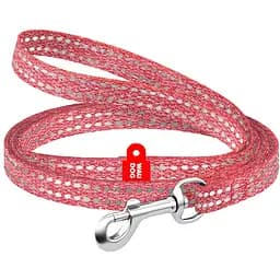 Повідець для котів та дрібних порід собак Waudog Re-cotton, з відновленої бавовни, світловідбивний, XS, 200х1 см, червоний