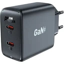 Мережевий зарядний пристрій Acefast A49 2 Type-C PD35W GaN чорний