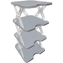 Полиця для взуття Stenson складна 4 яруси 27х27х52.5 см біла (35971)