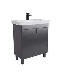 Тумба Мойдодир Simple Graphite 70-U з умивальником River 70 графітова універсальна Графіт - мініатюра 5