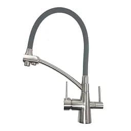 Смеситель для кухни с подключением фильтра серый/сатин шпилька Ø35 Gappo 1/8 G4398 Серый