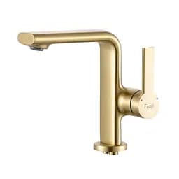 Змішувач для умивальника литий вилив золото Frap F1088-3 Золотий