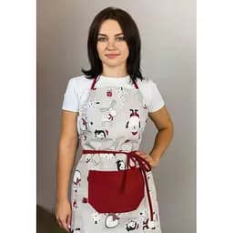 Фартух Прованс Новорічний, сірий з червоним (27111)