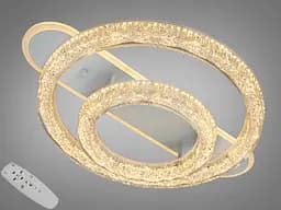 Стельова LED люстра 2 кільця біла 80 Вт пульт 14 м2