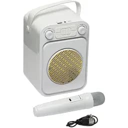 Портативная караоке колонка ZQS-1458 аккумуляторная музыкальная колонка Белый 30 Вт