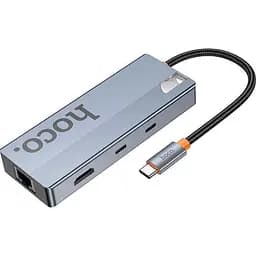 USB-хаб Hoco HB52 Wow 8-in-1 Deep Space Gray [140640] - мініатюра 2