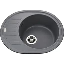 Гранітна мийка Globus Lux Arno сірий металік 620х500мм-А0003
