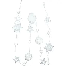 Ялинкова прикраса гірлянда з пінопластових фігурок 2 м білий пінопласт і бавовна (200145)