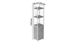 Етажерка 3/34 Ferrum-decor Серії Конект із тумбою 144x34x28 Білий ДСП Бетон (FRD-104434) - мініатюра 3