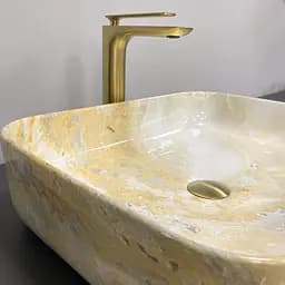 Умивальник VBI Palermo marble yellow накладний VBI-012309, Мрамор - мініатюра 3
