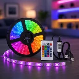 Гнучка світлодіодна стрічка RGB USB 20 м / RGB стрічка / USB LED стрічка + пульт