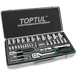 Набір головок із тріскачкою Toptul 1/4", 1/2" 34ед. GCAD3401
