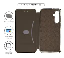 Чехол-книжка для Samsung Galaxy A16 4G (A165), G-Case, черный, кожаный чехол-книжка из экокожи (PU) и TPU, с магнитом, с подставкой и вместительным кардхолдером, противоударный, защита всего корпуса, ArmorStandart (ARM80129) - мініатюра 3