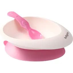 Мисочка BabyOno з присоскою та ложечкою рожева (1077/02)