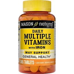 Мультивітаміни із залізом на кожен день Mason Natural Daily Multiple Vitamins With Iron 365 пігулок