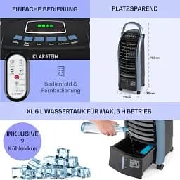 Охолоджувач повітря Klarstein Maxfresh Ocean 4 в 1 444 м³/год 65 Вт (10034640) без пульта - мініатюра 5