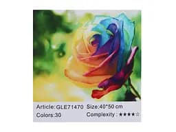 Алмазна мозаїка за номерами Кольорова троянда 71470_BGLE, 40x50 см