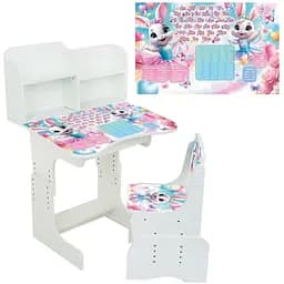 Парта школьная "Зайцы балерины" ПШ056 Белый