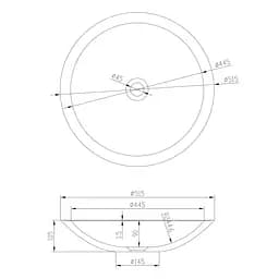 Раковина Volle Solid surface 52x52 13-40-856, Білий - мініатюра 2