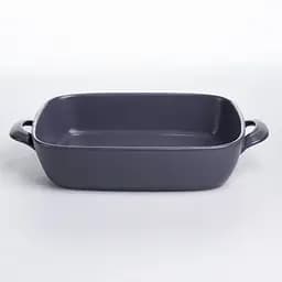 Форма для випікання Yiwu порцелянова з ручками прямокутна 23х17х5 см посуд для духовки запікання кухонний прямокутний чорний KS-644