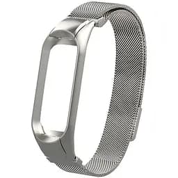 Ремінець для фітнес-браслета Boorui для Xiaomi Mi Band 5 і 6 міланська петля сріблястий