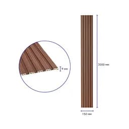 Рейка декоративна Wall Sticker WPC стінова 3000х150х9 мм Капучино SW-00001868 - мініатюра 3