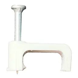 Кріплення кабельне плоске Спектр Lux D8*4mm біле з встав.оцинк.цвяхом (14398) (внутр.уп.100ш) 