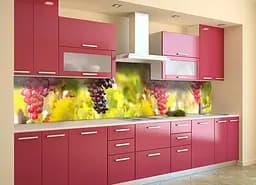 Кухонний фартух самоклеючий Грона Винограду і сонце наклейка ПВХ зелений 60х200 см Happy Pocket Z180398 - мініатюра 4
