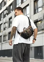 Велика чоловіча сумка бананка Sambag DynamicDart горіх 38 × 21 × 7 см (80411119m) - мініатюра 2