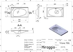Умивальник Miraggio Titania mirastone gray 0000980, Сірий - мініатюра 3
