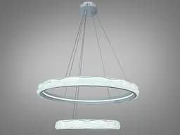 Підвісна LED-люстра в спальню Diasha 583-800+500WH біла, 2 кільця, 200 Вт, 80 см, до 30 м2 - мініатюра 4
