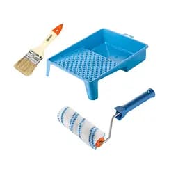 Валик "Нейлон" 150х30 мм з ручкою, ванночка та пензлик "Стандарт" Polax (770-269)