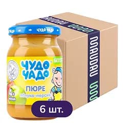 Упаковка пюре Чудо-чадо Персик-яблоко 1.02 кг (170 г х 6 шт.)