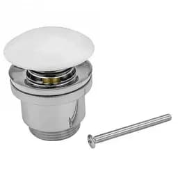 Донний клапан Frap F62-8, автомат, з білою керамічною кришкою, 1 1/4", білий, Білий